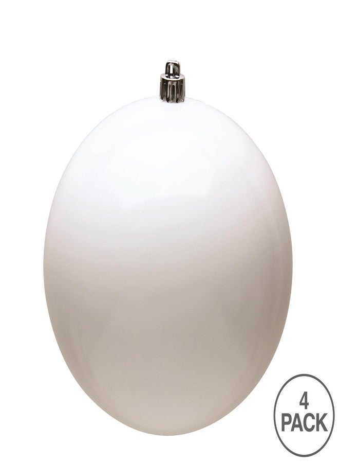 Vickerman 6" White Shiny Ball Ornament - 4 per Bag - Shatterproof Ornament - Festive White Christmas Ornaments - Unique Christmas Decor - Shiny Holiday Decor - Image 3