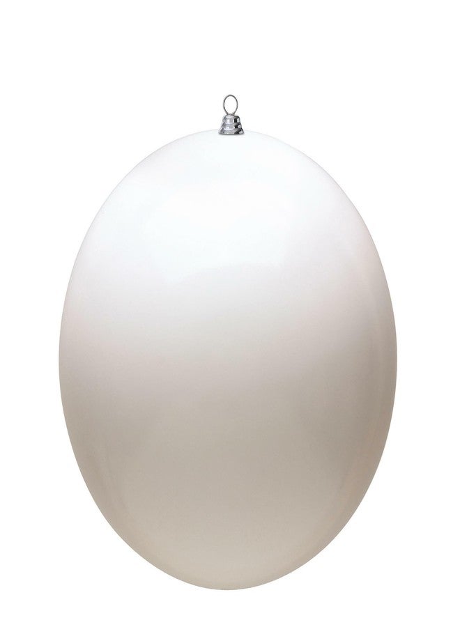 Vickerman 6" White Shiny Ball Ornament - 4 per Bag - Shatterproof Ornament - Festive White Christmas Ornaments - Unique Christmas Decor - Shiny Holiday Decor - Image 1