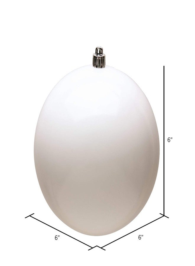 Vickerman 6" White Shiny Ball Ornament - 4 per Bag - Shatterproof Ornament - Festive White Christmas Ornaments - Unique Christmas Decor - Shiny Holiday Decor - Image 2