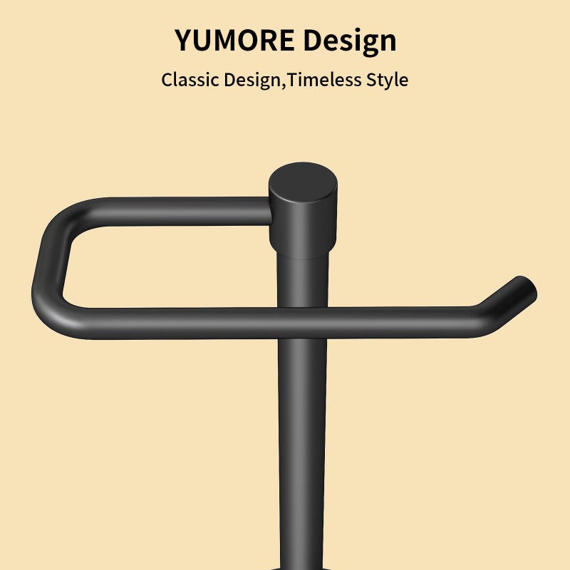 YUMORE Hand Towel Holder Stand Countertop Towel Rack Free Standing Towel Bar Hanger for Bathroom Kitchen Pro Matte Black - Image 4