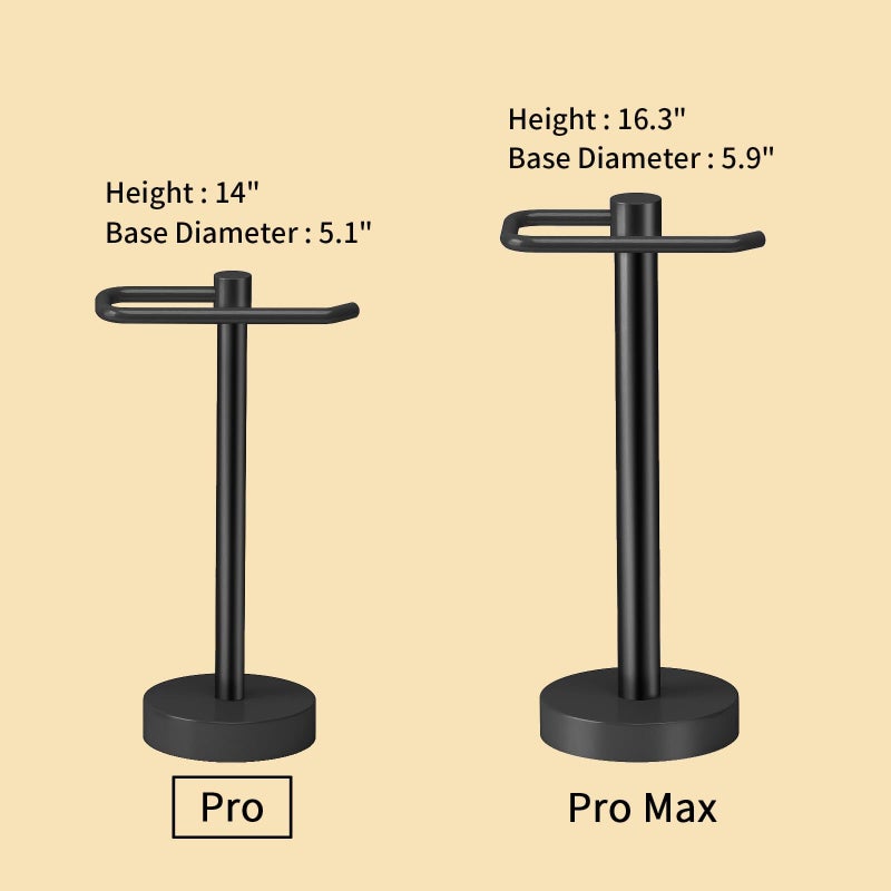 YUMORE Hand Towel Holder Stand Countertop Towel Rack Free Standing Towel Bar Hanger for Bathroom Kitchen Pro Matte Black - Image 3