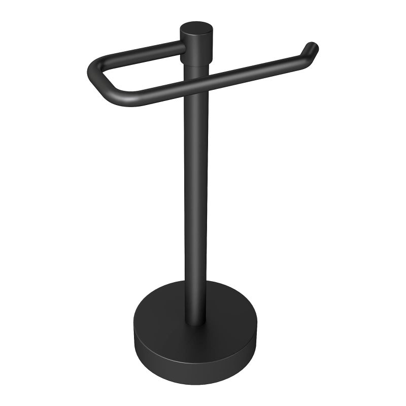 YUMORE Hand Towel Holder Stand Countertop Towel Rack Free Standing Towel Bar Hanger for Bathroom Kitchen Pro Matte Black - Image 1