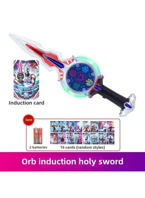 Langrisser Induction Ring Light Saw Card Bracelet Summoner Suit Deformation Toy-Color:Induction Holy Sword + 1 Induction Card (send Card + Battery)-Specifications:Standard