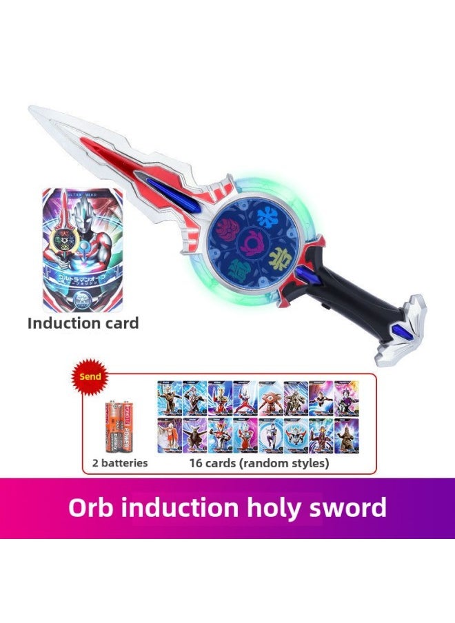 null - Langrisser Induction Ring Light Saw Card Bracelet Summoner Suit Deformation Toy-Color:Induction Holy Sword + 1 Induction Card (send Card + Battery)-Specifications:Standard - Image 1