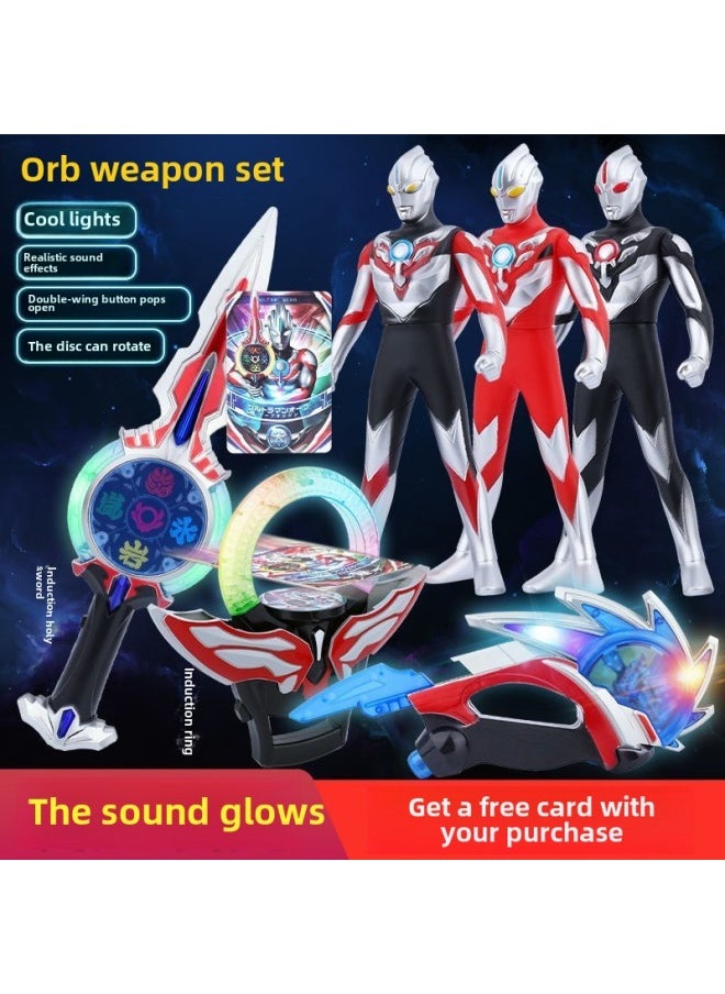 null - Langrisser Induction Ring Light Saw Card Bracelet Summoner Suit Deformation Toy-Color:Induction Holy Sword + 1 Induction Card (send Card + Battery)-Specifications:Standard - Image 1