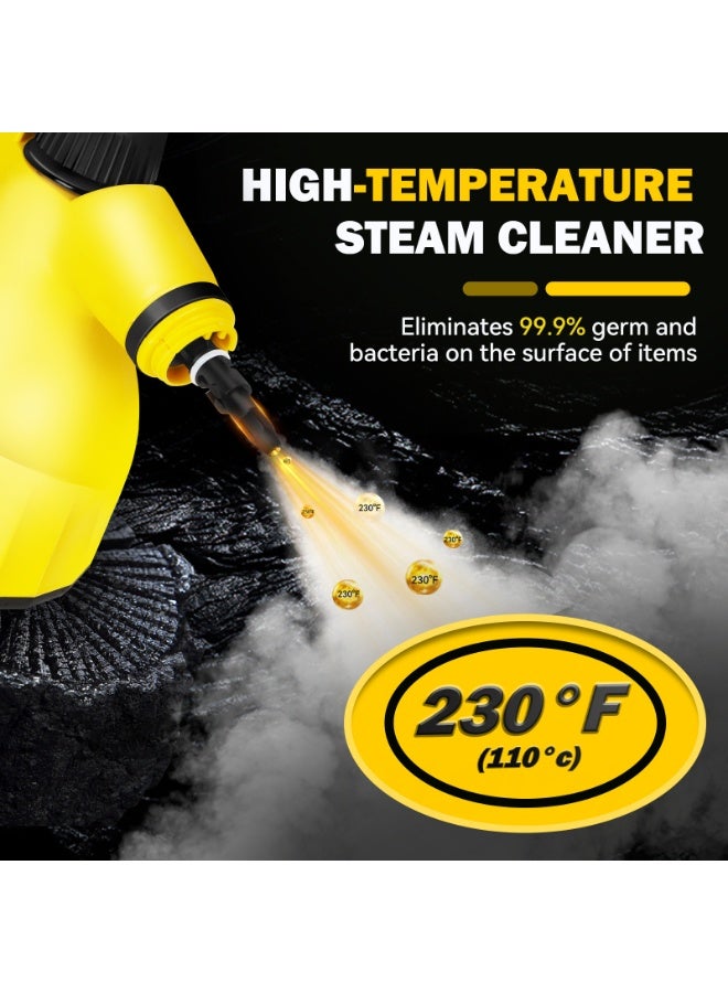 Steam Cleaner Handheld 1200W High Pressure Portable Steamer for Home Kitchen Bathroom Sofa Carpet Floor, Fast Heating, Chemical Free, Multi-Purpose with 10 Accessories, Pet Safe Upholstery Tool - Image 2