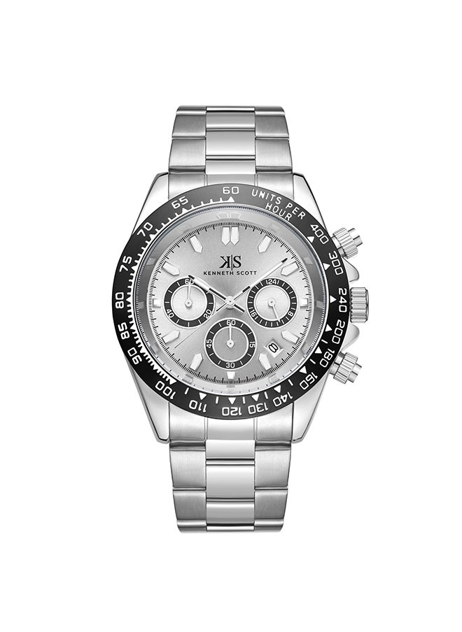 KENNETH SCOTT Kenneth Scott Men's White Dial Multi fn Watch - K23123-SBSWB  - Image 1