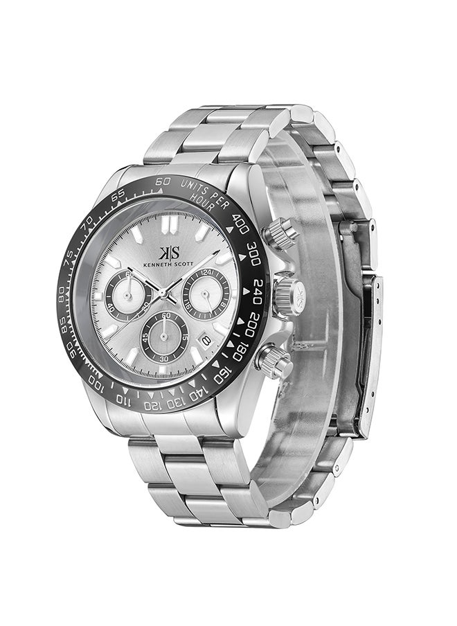 KENNETH SCOTT Kenneth Scott Men's White Dial Multi fn Watch - K23123-SBSWB  - Image 2
