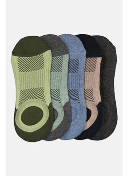 Algspar Men 5 Pairs Brand Logo Crew Socks, Grey  - Image 3
