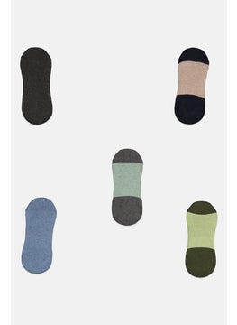 Algspar Men 5 Pairs Brand Logo Crew Socks, Grey  - Image 2