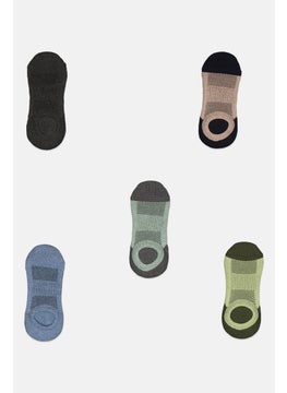Algspar Men 5 Pairs Brand Logo Crew Socks, Grey  - Image 1