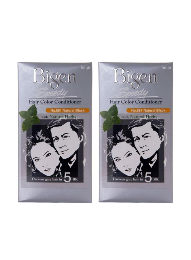 Bigen Hair Color with Conditioner - Natural Black-881, 80G(Pack of 2) - Image 1