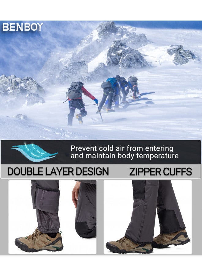 BenBoy Mens Snow Bibs Ski Pants Softshell Waterproof Insulated Ripstop Snowboarding Overalls Winter,HXK8118M-Grey-XL Darkgrey