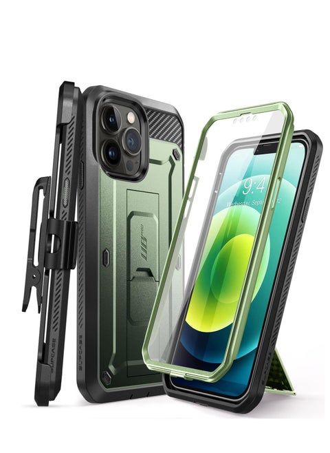 SUPCASE Unicorn Beetle Pro Series Case for iPhone 13 Pro Max (2021 Release) 6.7 Inch, Built-in Screen Protector Full-Body Rugged Holster Case (Guldan)