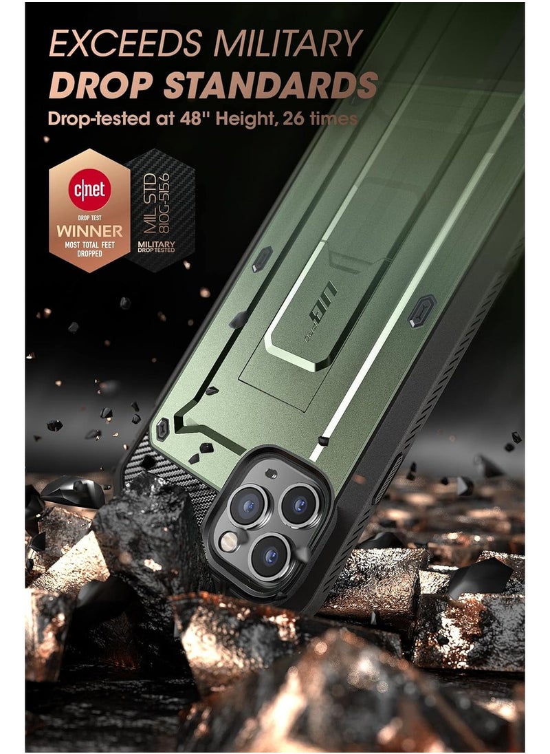 SUPCASE Unicorn Beetle Pro Series Case for iPhone 13 Pro Max (2021 Release) 6.7 Inch, Built-in Screen Protector Full-Body Rugged Holster Case (Guldan)