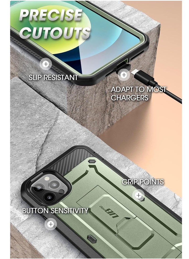 SUPCASE Unicorn Beetle Pro Series Case for iPhone 13 Pro Max (2021 Release) 6.7 Inch, Built-in Screen Protector Full-Body Rugged Holster Case (Guldan)