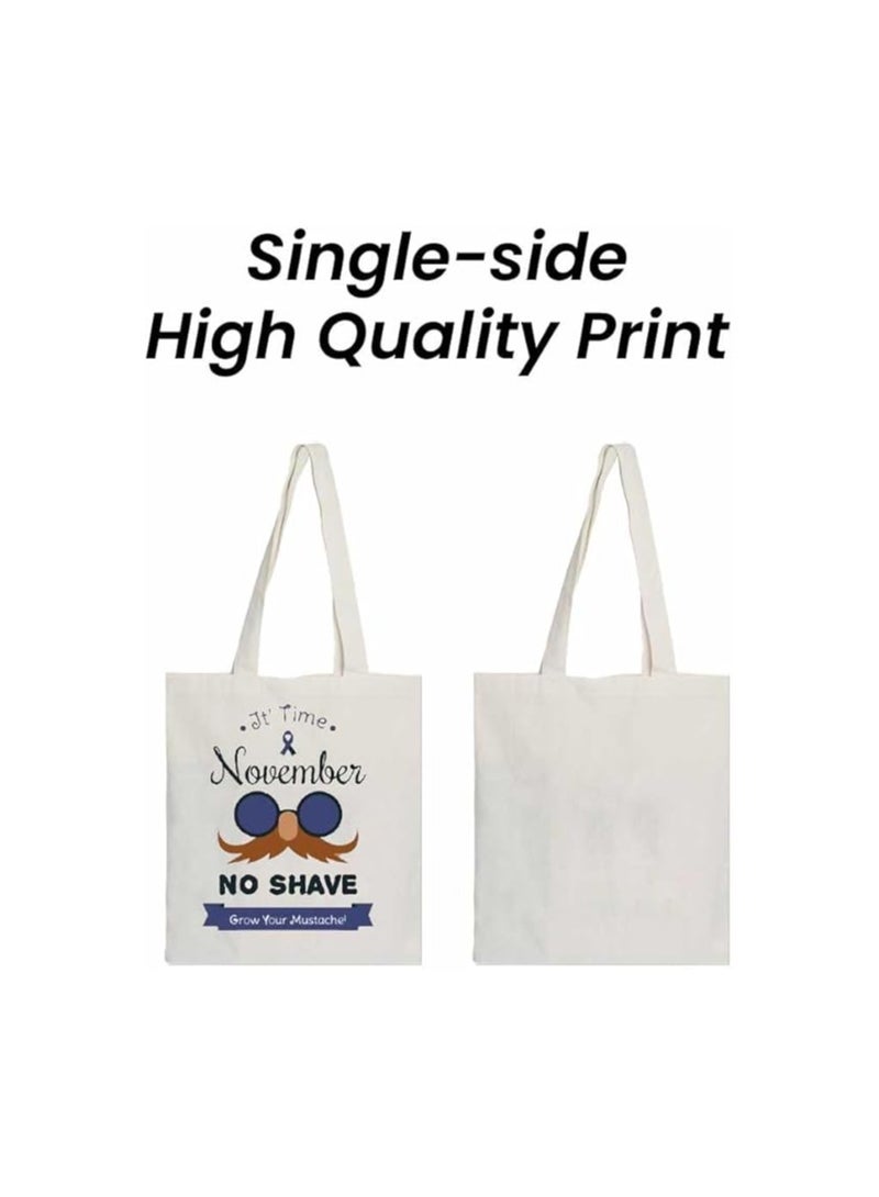 PRINTSHOP4ME Movember Awareness Cotton Jute Bag Eco-Friendly Tote For Supporting Men's Health Initiatives Ideal For Events,Fundraisers And Everyday Use Perfect For Supporting ProstateCancer Initiatives - Image 4
