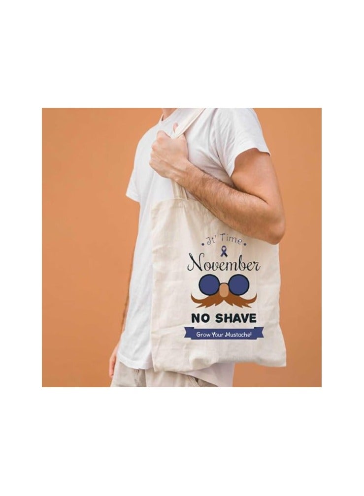 PRINTSHOP4ME Movember Awareness Cotton Jute Bag Eco-Friendly Tote For Supporting Men's Health Initiatives Ideal For Events,Fundraisers And Everyday Use Perfect For Supporting ProstateCancer Initiatives - Image 5