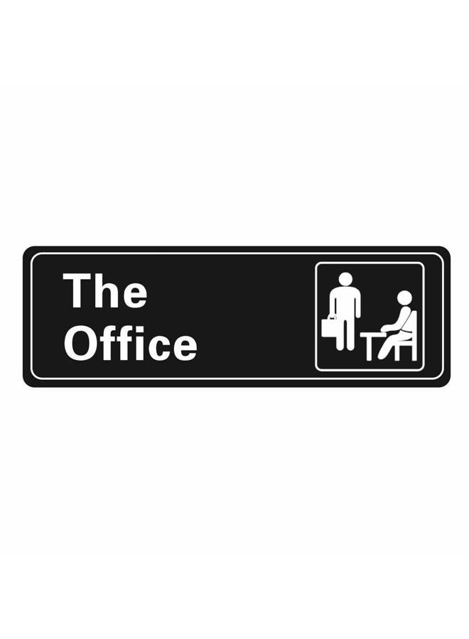 Nakimo The Office Sign Self-Adhesive Sign 9 X 3 Inch Door or Wall Sign Name Plate Acrylic (Black and White) - Image 1