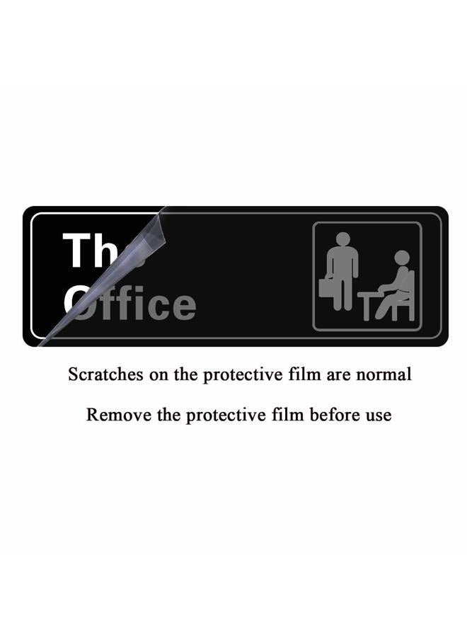 Nakimo The Office Sign Self-Adhesive Sign 9 X 3 Inch Door or Wall Sign Name Plate Acrylic (Black and White) - Image 3
