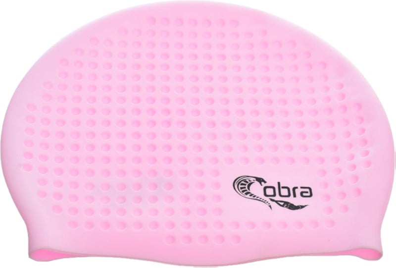 Cobra Swim Cap Silicone, Pink for Adults - Unisex, Suitable for Swimming, Water Aerobics, Triathlons, Durable, Comfortable, Easy to Put On and Take Off