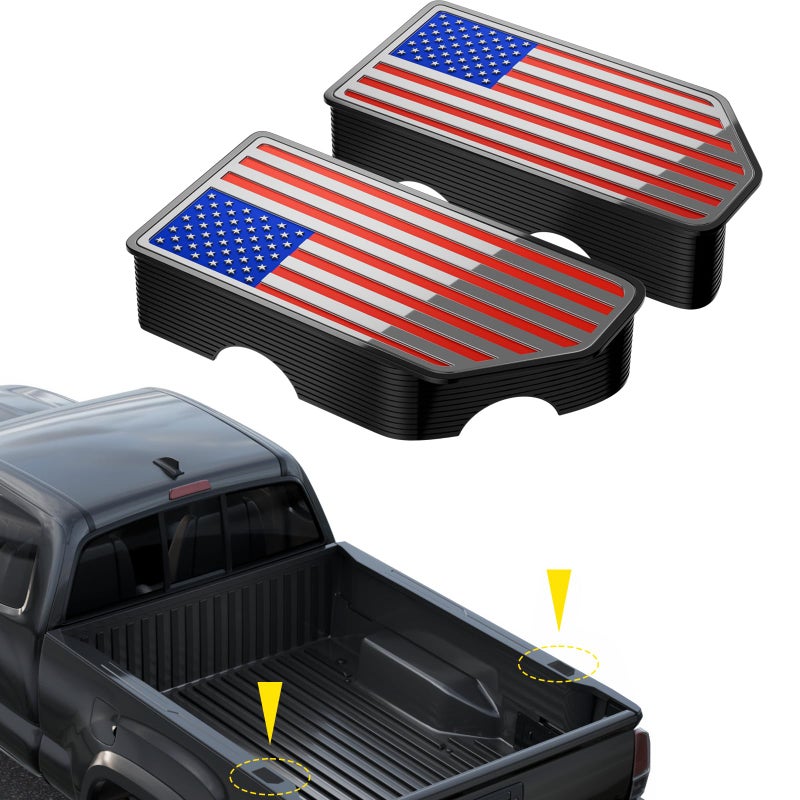 OGYE American Flag Stake Pocket Covers for 20192024 Chevy SilveradoGMC Sierra 1500 20202024 GMC Sierra 25003500HD Truck Bed Rail Caps Covers Rear Caps Bed Rail Holes CoversChrome 2Pack