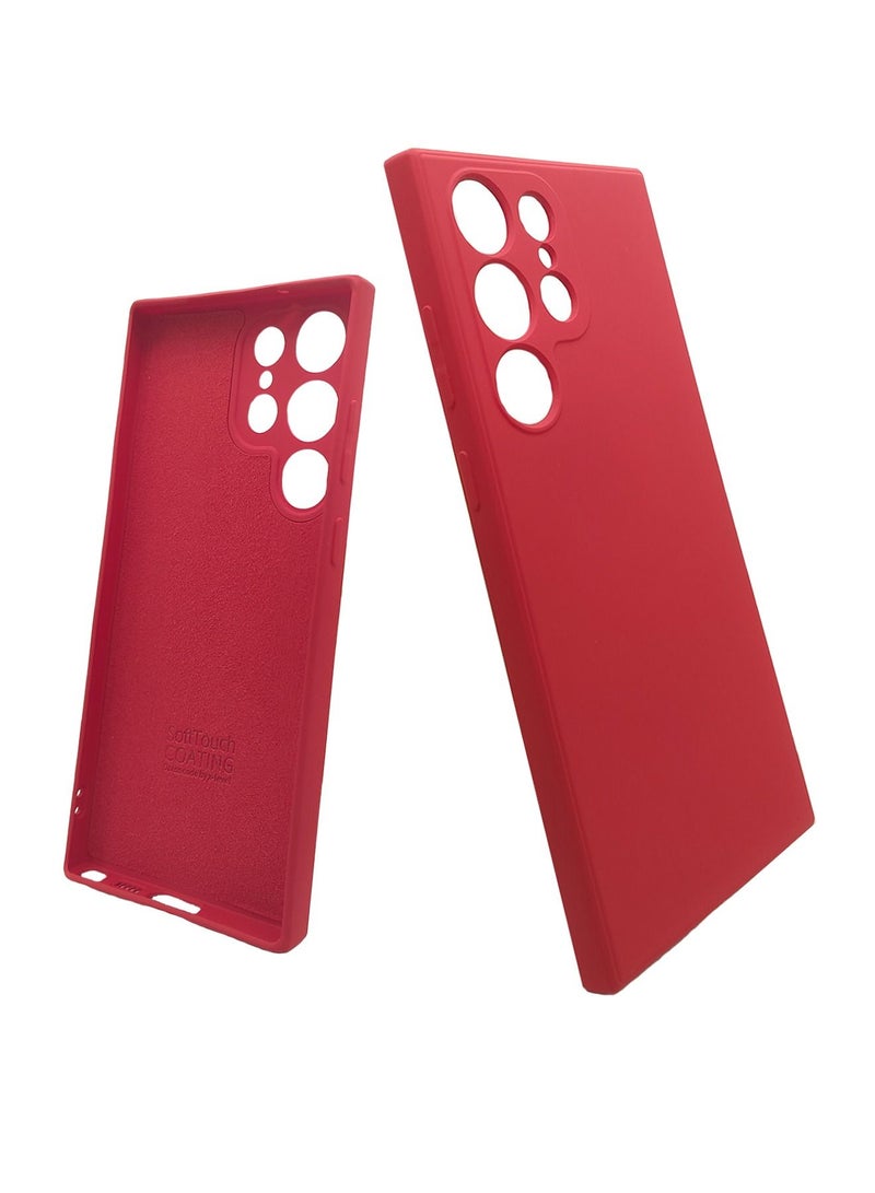 X-level Liquid Silicone Designed for Galaxy S23 Ultra Case Protector Silky-Soft Touch Full Body Protection Shockproof Back Cover Case with Soft Microfiber Lining Red - Image 3