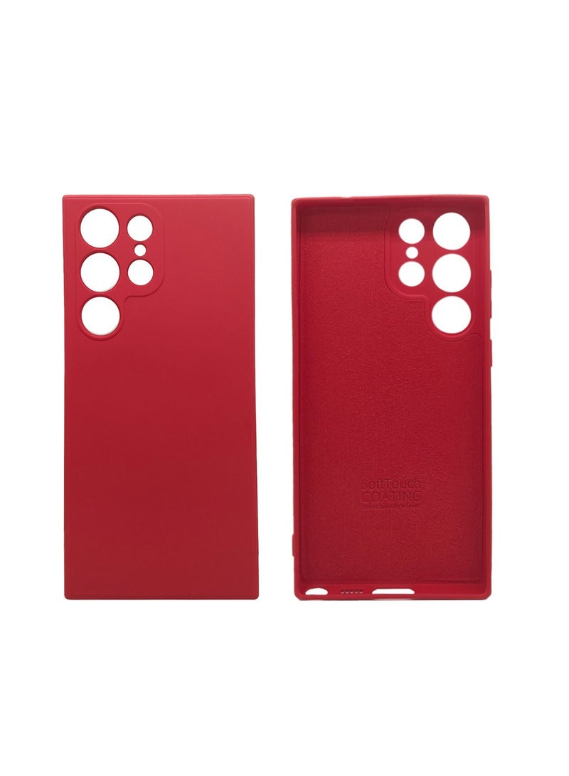X-level Liquid Silicone Designed for Galaxy S23 Ultra Case Protector Silky-Soft Touch Full Body Protection Shockproof Back Cover Case with Soft Microfiber Lining Red - Image 2