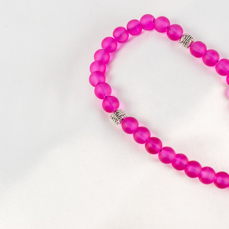 Fabulous Fuchia Opal Stone Prayer Bead of 33 Beads - Image 2