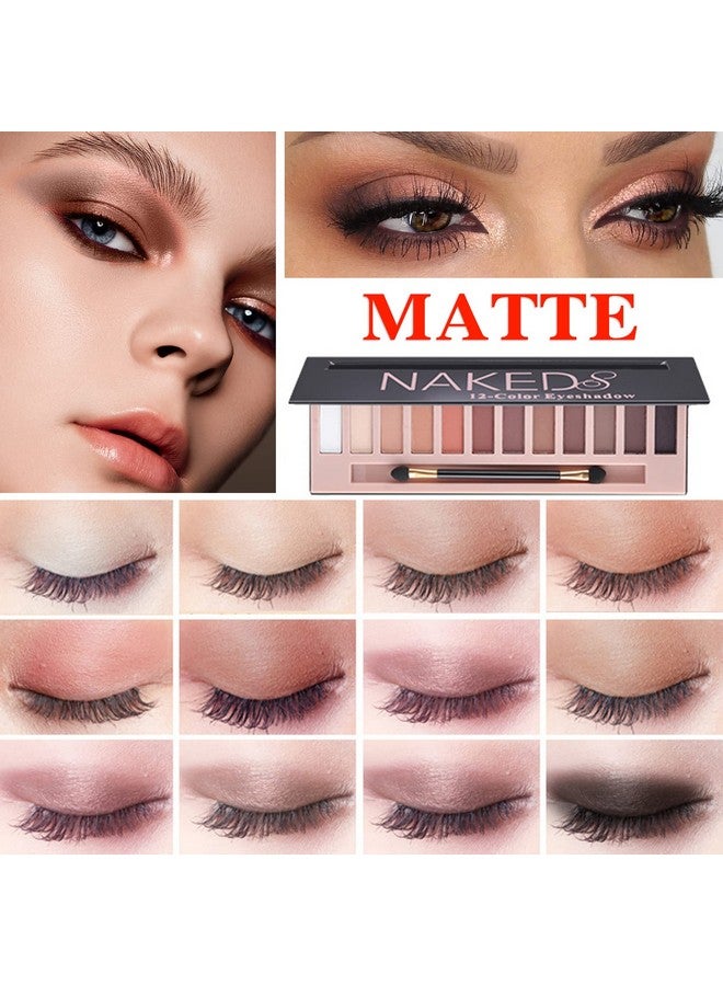 BKPPLZP Matte 12 Colors Makeup Naked Eyeshadow Palette,Nude Matte Eyeshadow Palette,Natural Pigment Eye Shadow Pallete Set Long Lasting & Waterproof Smokey Eye Professional Beauty Makeup Kit - Image 3