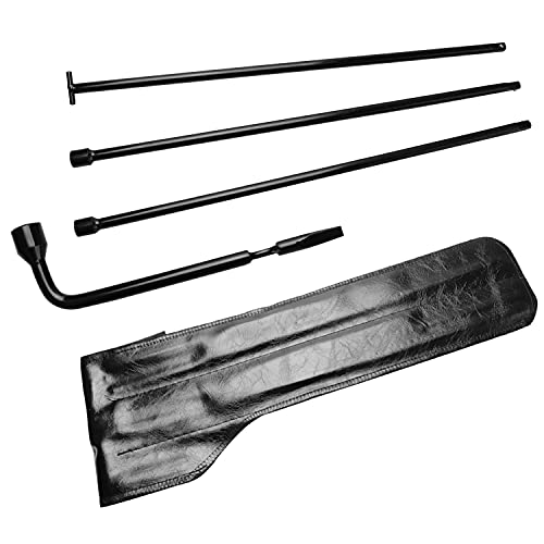 LECWOF Spare Tire Tool Kit with Leather Bag Set Replacement 2005-2018 fit for Nissan Frontier Titan Pathfinder Fit for Infiniti Jx35 Qx4 Qx56 Qx60 fit for Amanda Xterra 2005-2015 - Image 1