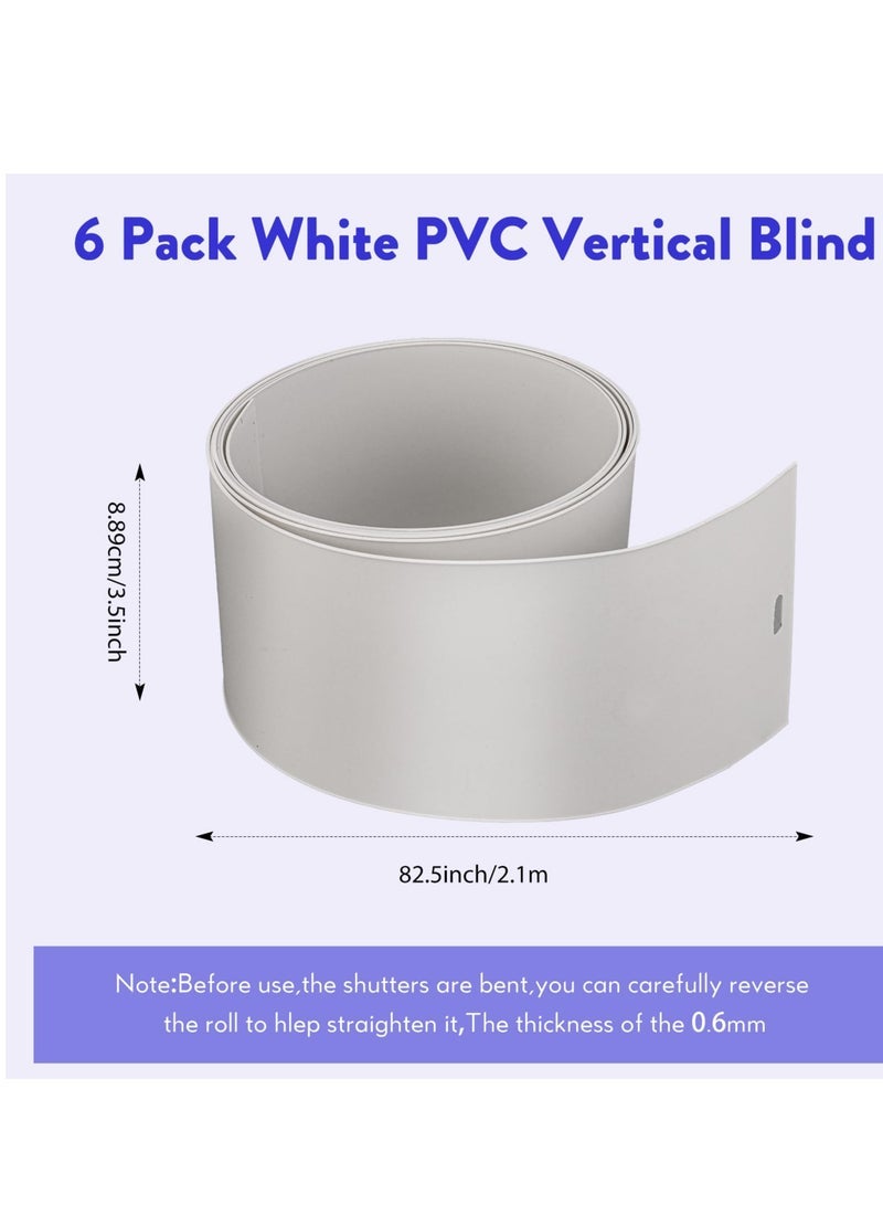 كابتن تيك Vertical Blind Replacement Slats, 22 Pieces Repair Tabs Set 6 Pieces White PVC Vertical Blind Slats Replacement Parts with 16 Clear Vertical Blind Repair Tabs for Sliding Door Window - Image 2