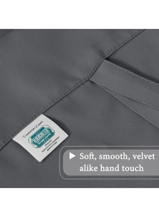 H.VERSAILTEX HVERSAILTEX Blackout Room Darkening Curtain Balloon Curtains  Tieup Curtains Bathroom Window Curtains Short Rod Pocket Curtain Panel  42 Wide by 63 Long  Solid in IvoryCream - Image 2