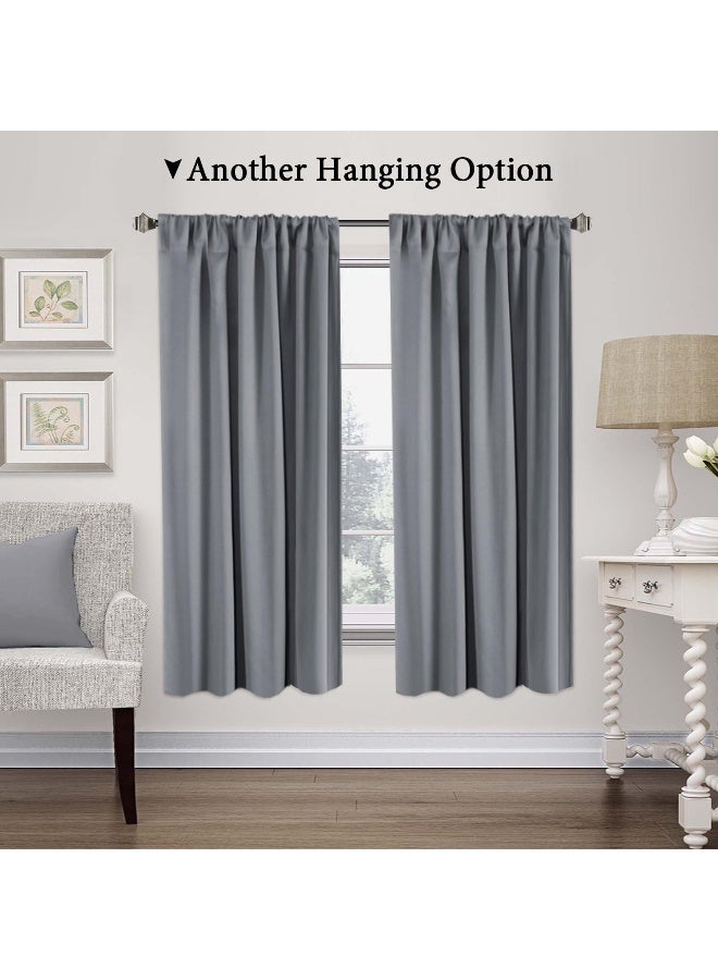 H.VERSAILTEX HVERSAILTEX Blackout Room Darkening Curtain Balloon Curtains  Tieup Curtains Bathroom Window Curtains Short Rod Pocket Curtain Panel  42 Wide by 63 Long  Solid in IvoryCream - Image 4