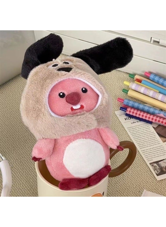 Ruby Loopy Cute Little Beaver Hooded Bag Keychain Pendant Internet Celebrity Snapper Pullover Pendant Gift-Specifications:Puppy Pullover Ruby-Color:Key Ring  - Image 1