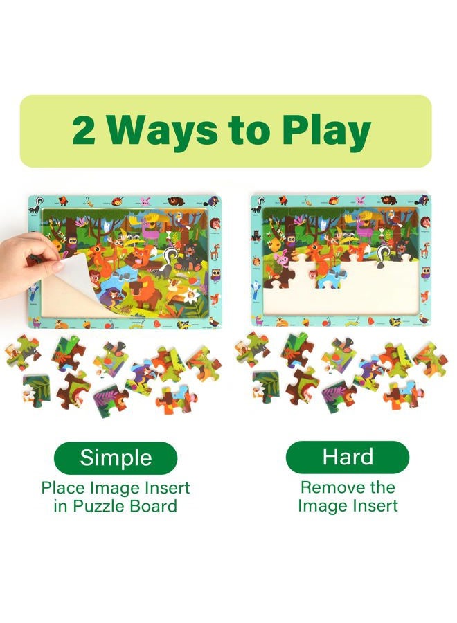 BenBen Large Wooden Puzzles for Kids Ages 4-6, 6 Pack 24 Piece Search and Find Puzzles for Toddlers 3-5, Educational Learning Toys Gifts for 3 4 5 Year Old Boys Girls - Image 4