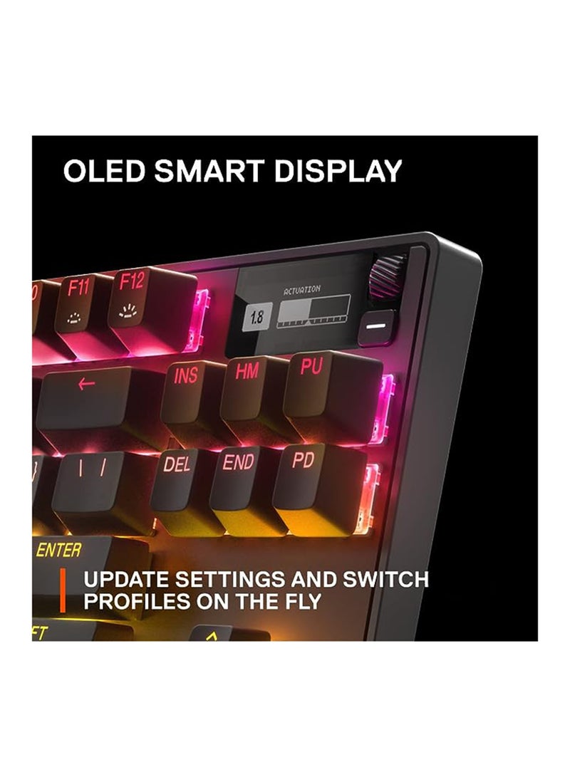 SteelSeries Apex Pro TKL HyperMagnetic Gaming Keyboard - World's Fastest Keyboard - Adjustable Actuation - Esports TKL - OLED Screen - PBT Keycaps - USB-C - 2023 Edition - American QWERTY Layout - Image 3