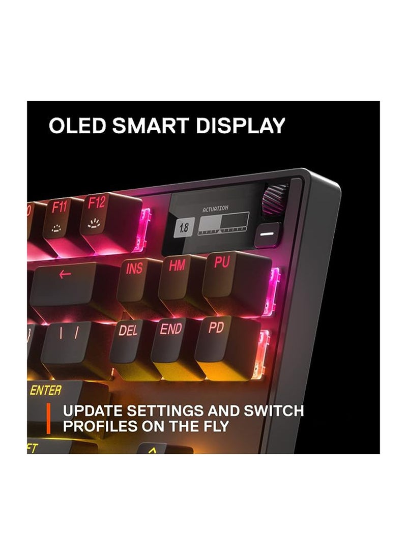 SteelSeries Apex Pro TKL HyperMagnetic Gaming Keyboard - World's Fastest Keyboard - Adjustable Actuation - Esports TKL - OLED Screen - PBT Keycaps - USB-C - 2023 Edition - American QWERTY Layout - Image 4