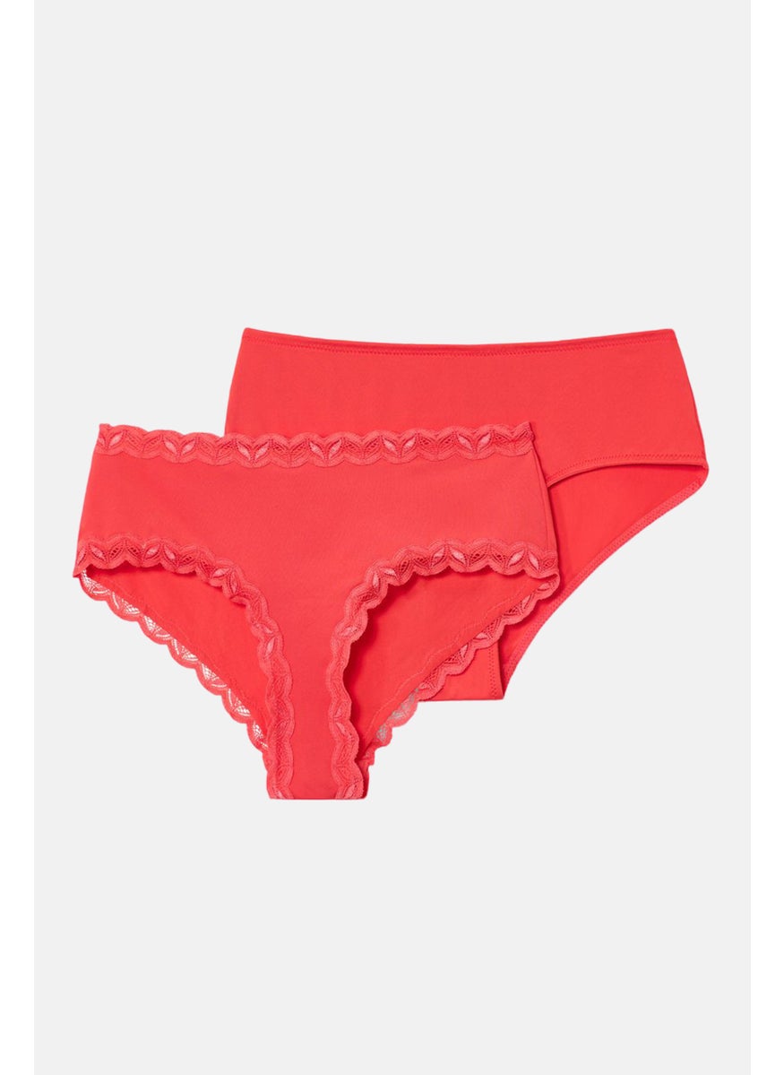 Tchibo Women Textured Hipster Briefs, Red  - Image 2