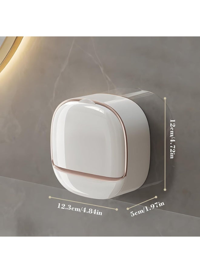 Soap Dish With Drain Bowl, Wall Mounted Non-Porous Leak-Proof Soap Dish, Folding Soap Stand, Portable Soap Container For Bathroom, Kitchen And Travel - Image 5