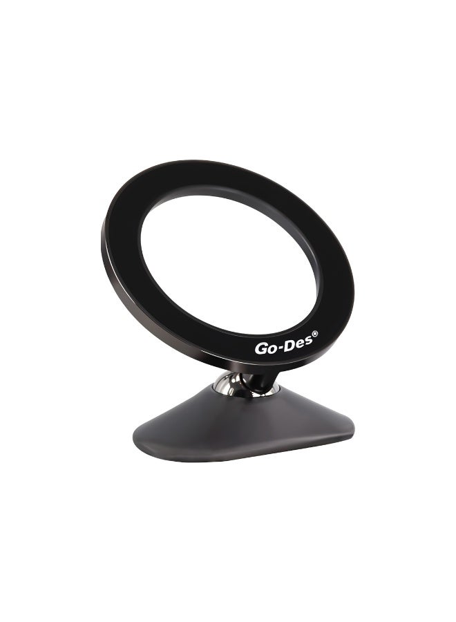 Go-Des GD-HD215 Magnetic Phone Holder, 360° Rotation Mini Dashboard Mount, Strong N52 Magnet for Magsafe & Non-Magsafe Phones, Metal Body Stable Car Mobile Stand with Metal Ring Support for All Smartphones - Image 1