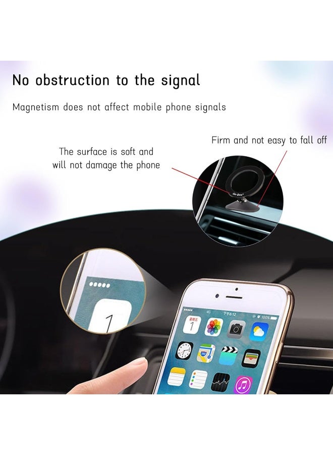 Go-Des GD-HD215 Magnetic Phone Holder, 360° Rotation Mini Dashboard Mount, Strong N52 Magnet for Magsafe & Non-Magsafe Phones, Metal Body Stable Car Mobile Stand with Metal Ring Support for All Smartphones - Image 3