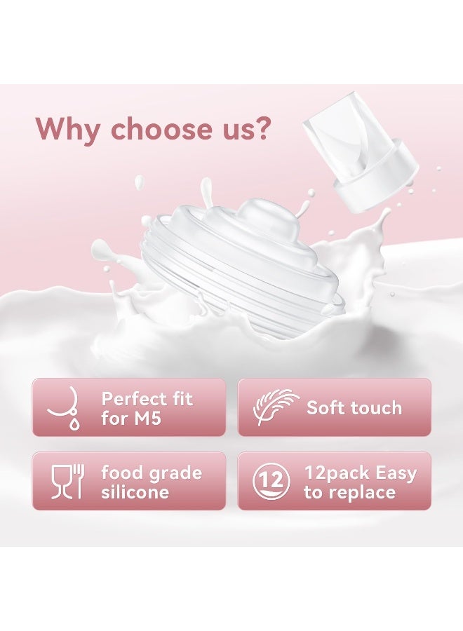 TOVVILD 12 Pack Pump Parts, 8PCS Duckbill Valves 4PCS Silicone Diaphragm Compatible with Momcozy M5, Replace Mom Cozy M5 Replacement Parts - Image 3