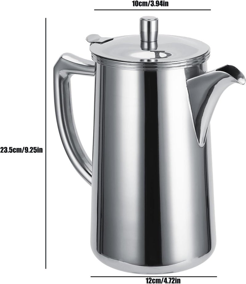 Stainless Steel Cold Water Pot DripProof 304 Stainless Steel Hand Coffee Pot for Home Kitchen Silver - Image 4