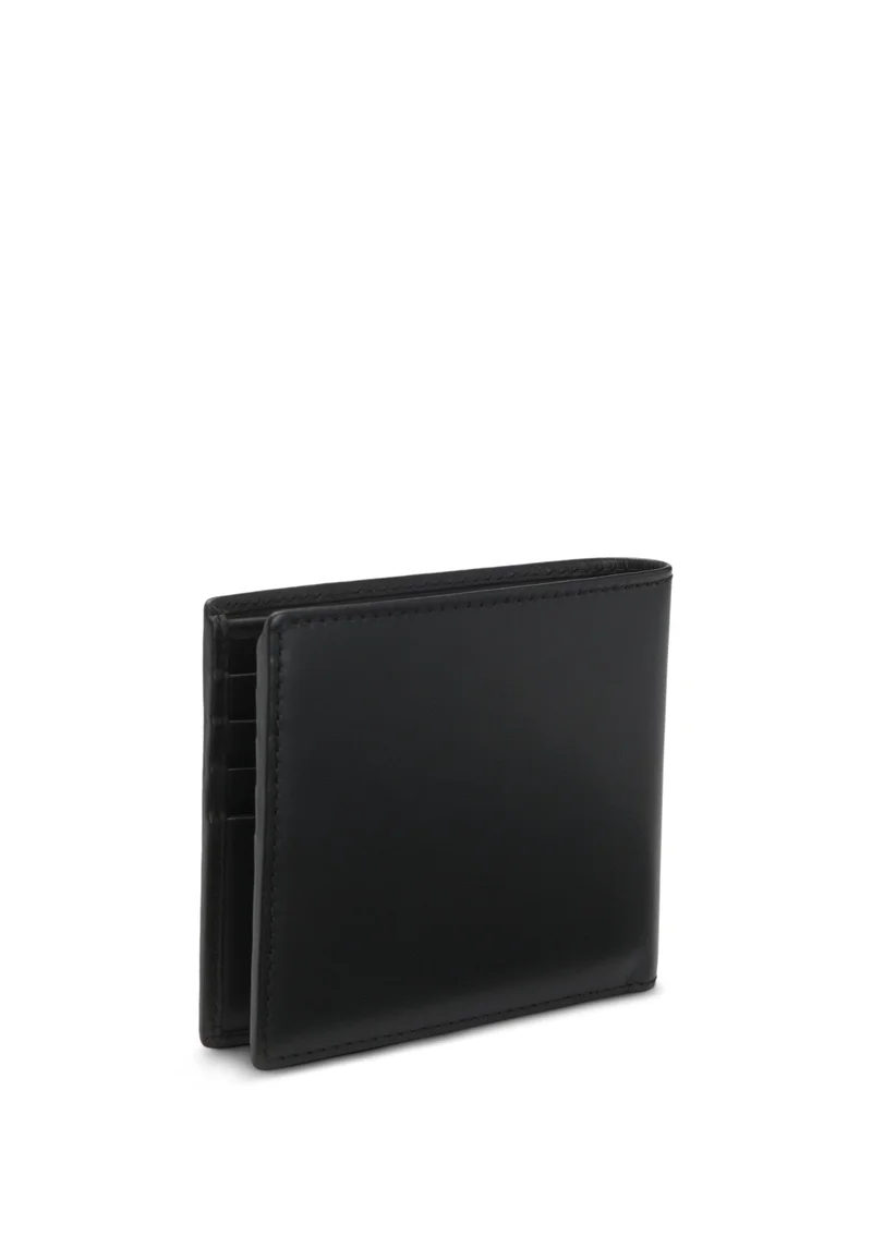 هوجو Leather billfold wallet with red stacked logo