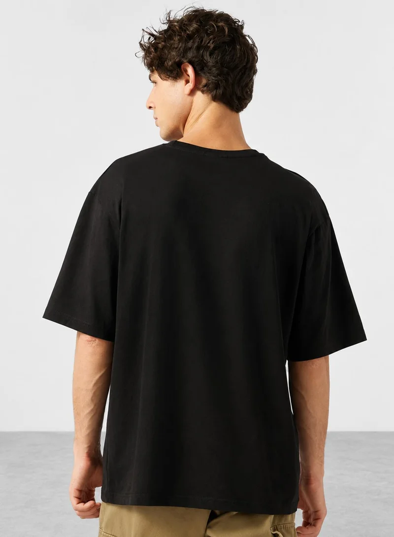 Seventy Five Graphic Crew Neck Oversize Drop Shoulder T-Shirt