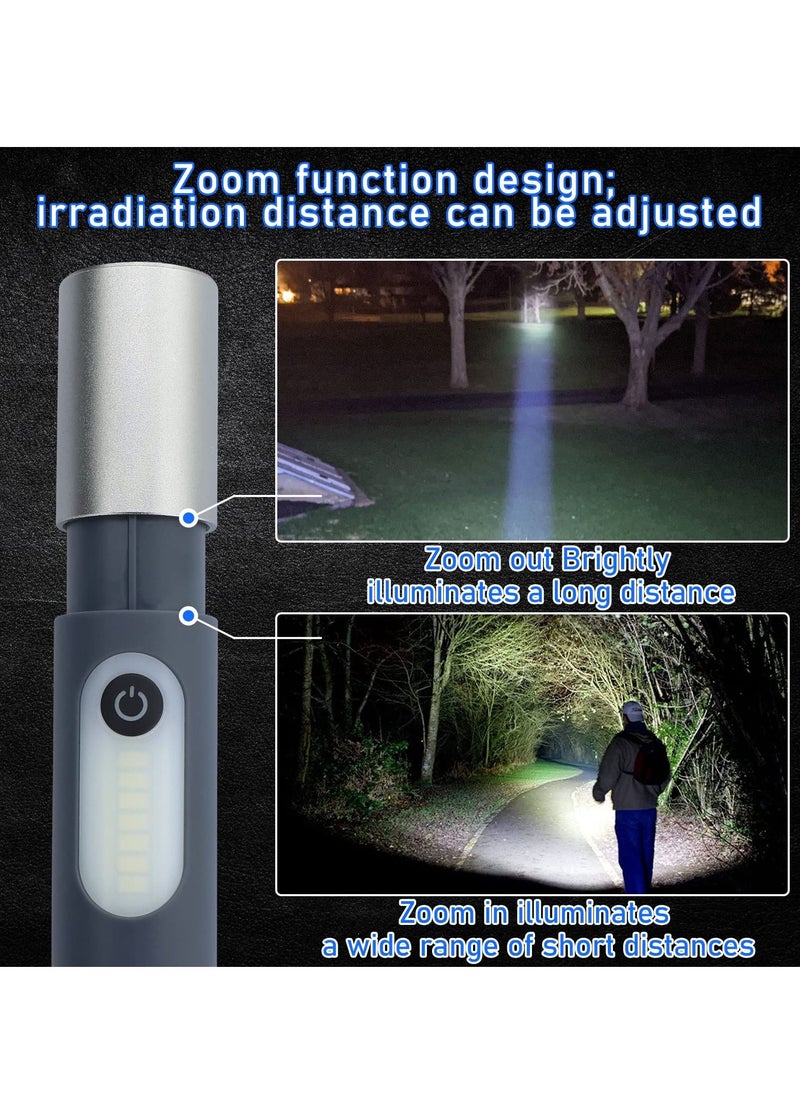 SYOSI SYOSI LED Flashlight, Rechargeable Flashlight with IP4X Waterproof & Type-C Charging Cable High Lumens 4 Modes Zoomable Flashlight for Camping, Outdoors, Emergencies, Home Use, etc  - Image 2