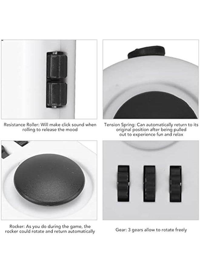 Fidget Sensory Toy, Reduce Stress Relax Mood Portable Anxiety Sensory EDC Toy Sensory Fidgets Controller Pad Anxiety Sensory Toy (5 White and Black)
