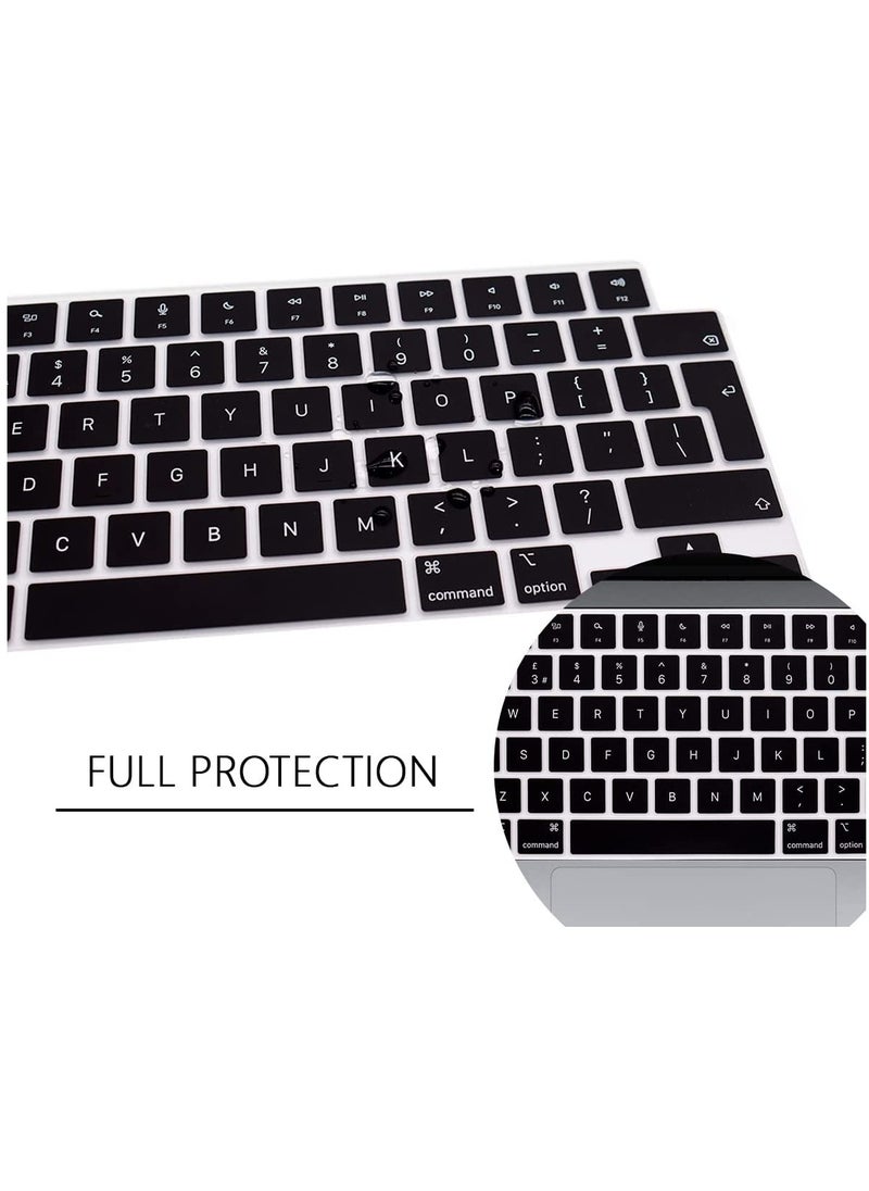 AMM - EU/UK Layout Silicone Keyboard Cover Skin for M2 MacBook Air 13.6-Inch 2022 A2681 MacBook Pro 14 inch 2022/2021 A2442 M1 MacBook Pro 16-Inch 2022/2021 A2485 M1 English - Image 1