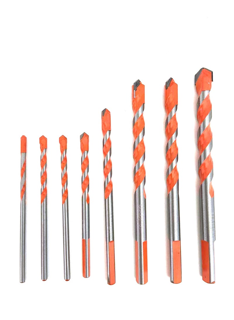BOTs and four dots Steel Drill Bits Set (8 in Pack) 3mm to 10mm, for Concrete or Brick Wall, Masonry Drill bit Set, Ref No.: BOT-HT-0004. Tool Flute Type Spiral. Surface Recommendation Brick, Concrete, Masonry. Masonry and Concrete drill bit.  - Image 2